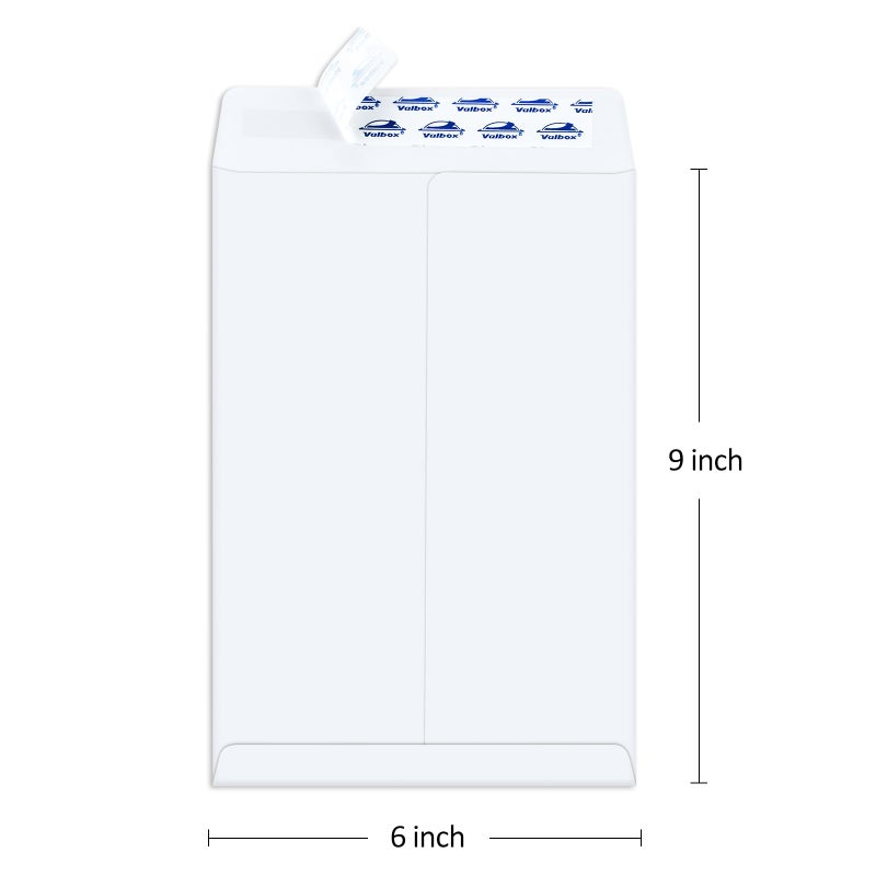 ValBox أظرف كتالوج أمان ذاتية الإغلاق من فال بوكس 6x9 عدد 250 أظرف بيضاء صغيرة للبريد والتخزين والتنظيم - Image 2
